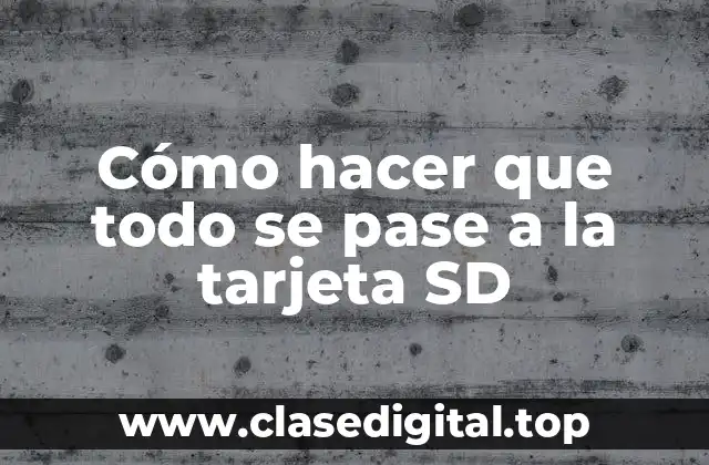 Cómo hacer que todo se pase a la tarjeta SD