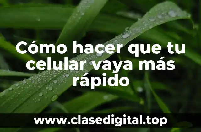 Cómo hacer que tu celular vaya más rápido