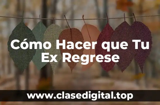 Cómo Hacer que Tu Ex Regrese