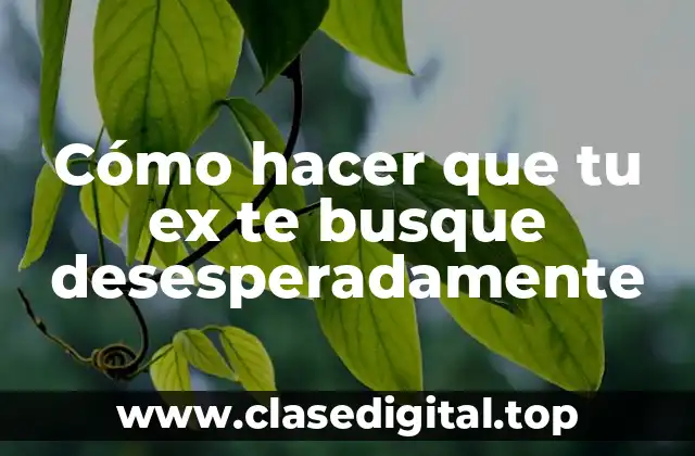 Cómo hacer que tu ex te busque desesperadamente