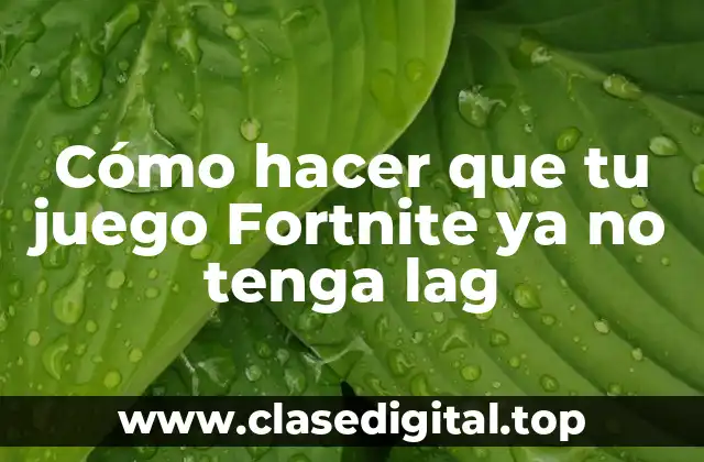 Cómo hacer que tu juego Fortnite ya no tenga lag