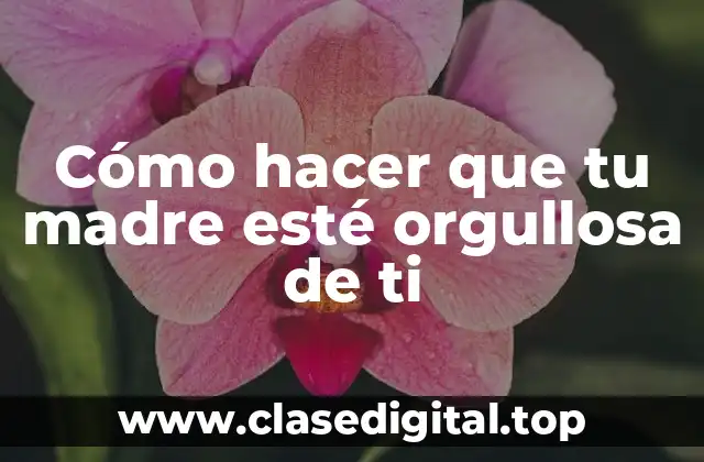 Cómo hacer que tu madre esté orgullosa de ti