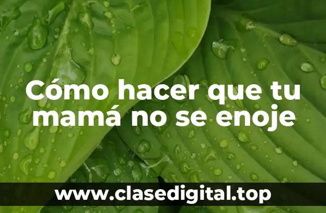Cómo hacer que tu mamá no se enoje