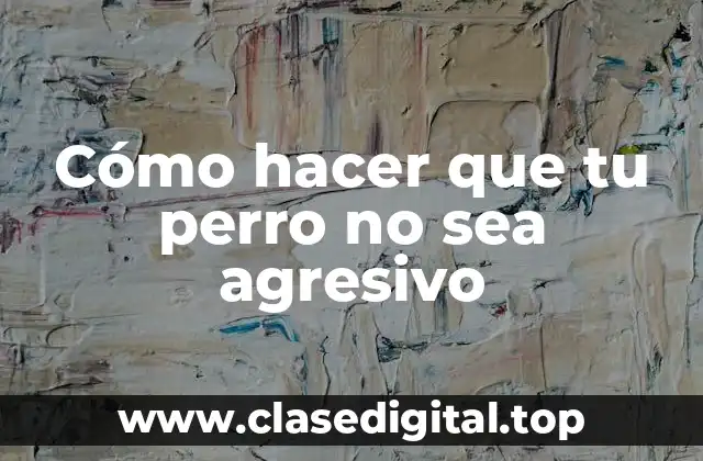 Cómo hacer que tu perro no sea agresivo