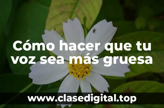 Cómo hacer que tu voz sea más gruesa