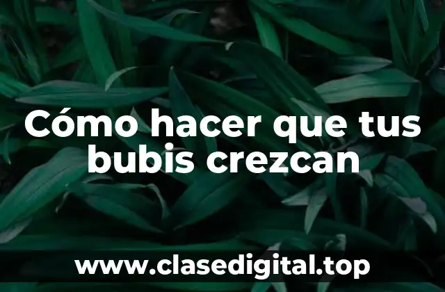Cómo hacer que tus bubis crezcan