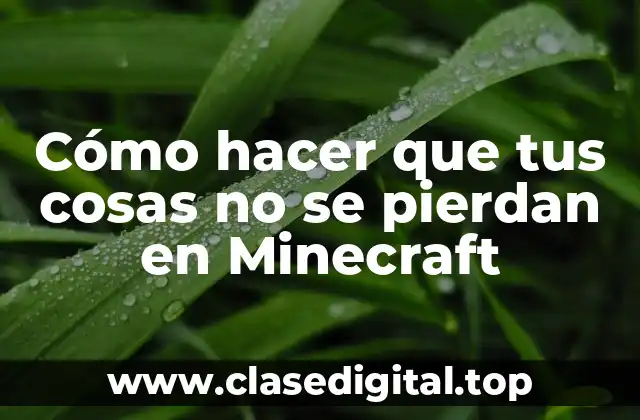 Cómo hacer que tus cosas no se pierdan en Minecraft