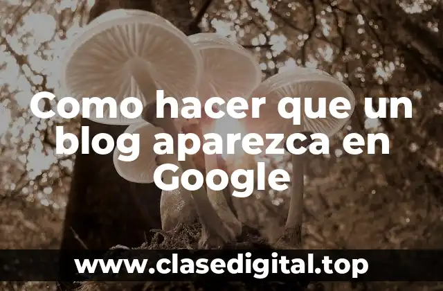 Como hacer que un blog aparezca en Google