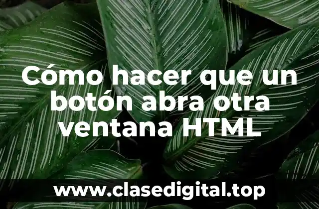 Cómo hacer que un botón abra otra ventana HTML