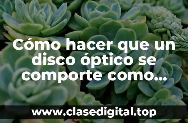¿Qué es un disco óptico que se comporta como flash?