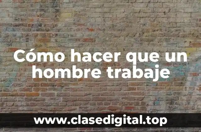 Cómo hacer que un hombre trabaje