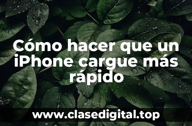 Cómo hacer que un iPhone cargue más rápido