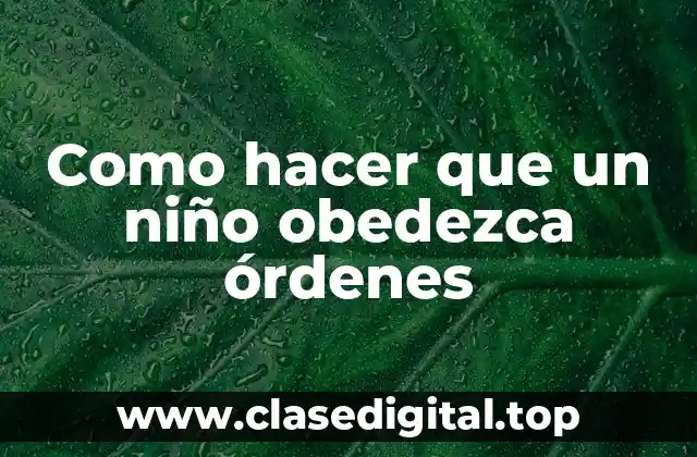 Como hacer que un niño obedezca órdenes