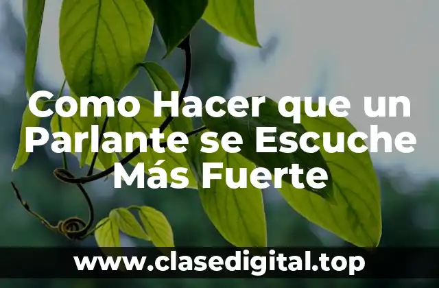 Como Hacer que un Parlante se Escuche Más Fuerte