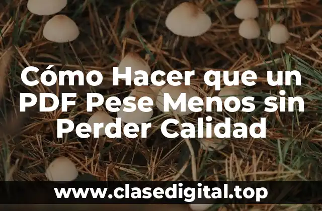 Cómo Hacer que un PDF Pese Menos sin Perder Calidad