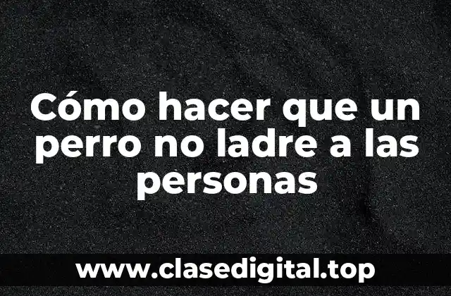 Cómo hacer que un perro no ladre a las personas