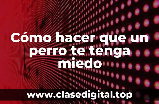 Cómo hacer que un perro te tenga miedo