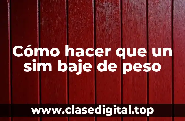 Cómo hacer que un sim baje de peso