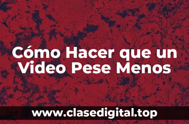 ¿Por qué los Videos Pueden Pesar Tanto?