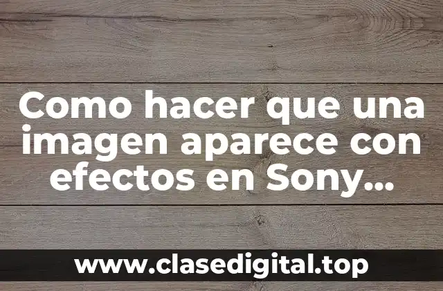 Como hacer que una imagen aparece con efectos en Sony Vegas