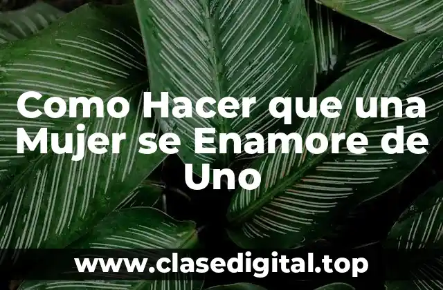 Como Hacer que una Mujer se Enamore de Uno