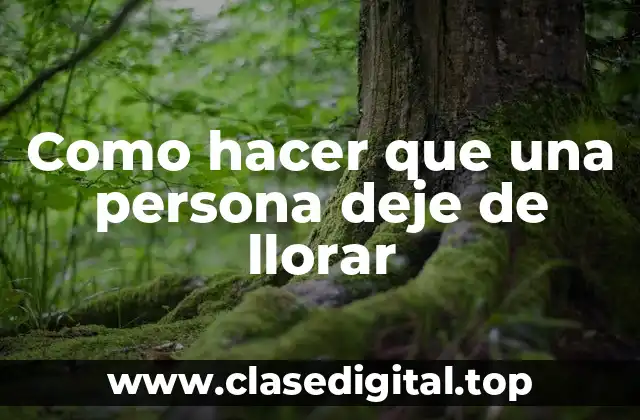 Como hacer que una persona deje de llorar