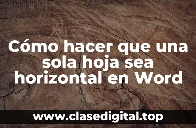 Cómo hacer que una sola hoja sea horizontal en Word