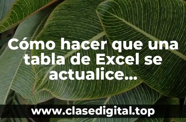 Cómo hacer que una tabla de Excel se actualice automáticamente