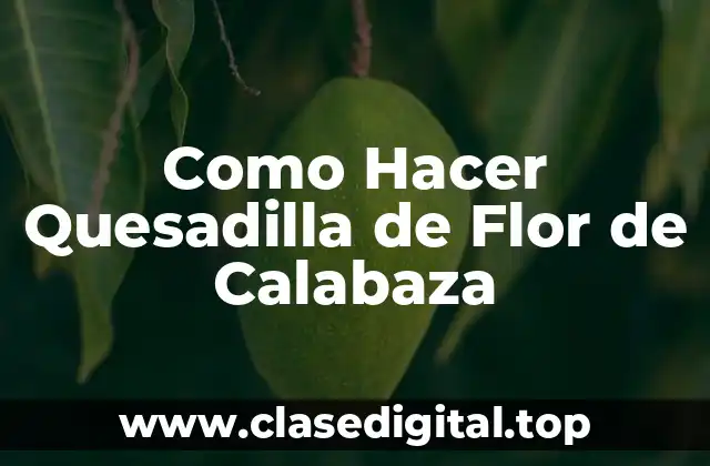 Qué es la Quesadilla de Flor de Calabaza