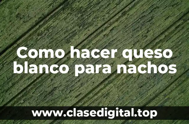 Como hacer queso blanco para nachos
