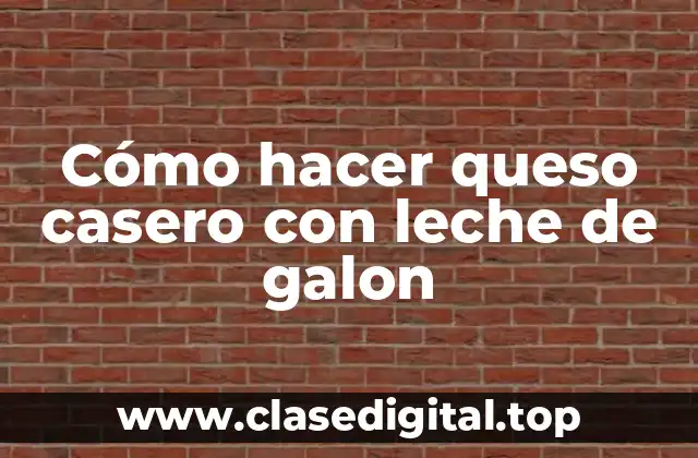 Cómo hacer queso casero con leche de galon