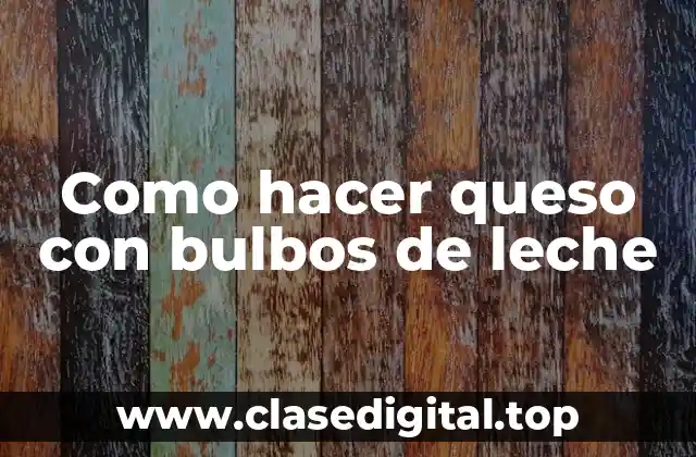 Como hacer queso con bulbos de leche