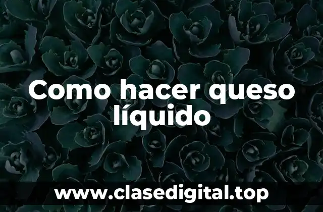 Como hacer queso líquido