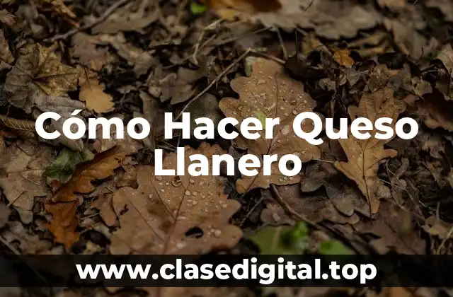 Cómo Hacer Queso Llanero