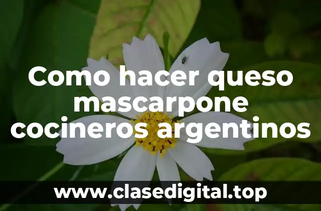 Como hacer queso mascarpone cocineros argentinos