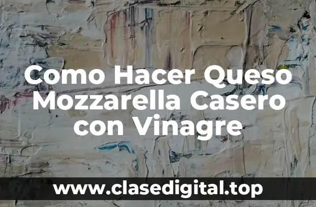 Como Hacer Queso Mozzarella Casero con Vinagre