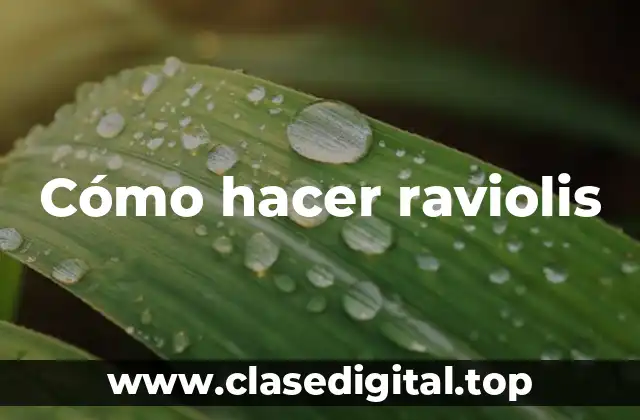 Cómo hacer raviolis