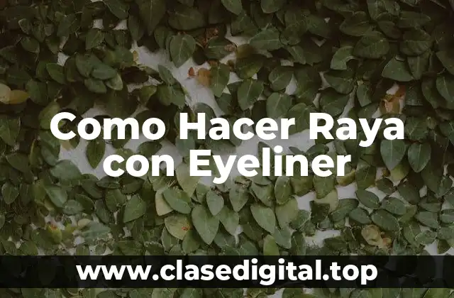 Como Hacer Raya con Eyeliner