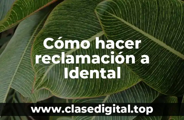 Cómo hacer reclamación a Idental