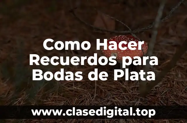 Como Hacer Recuerdos para Bodas de Plata