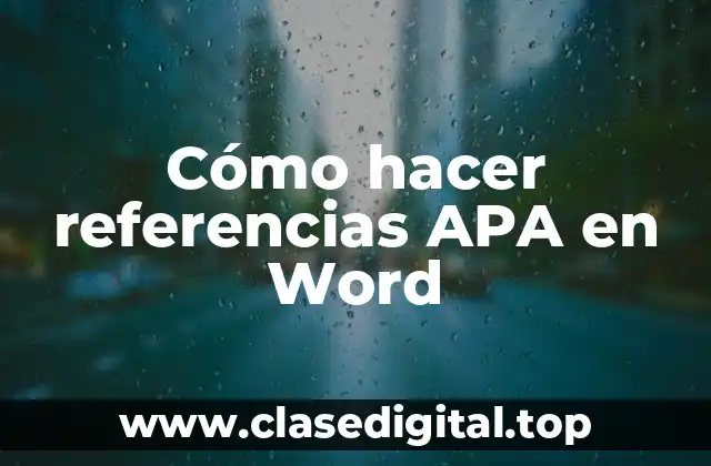 Cómo hacer referencias APA en Word