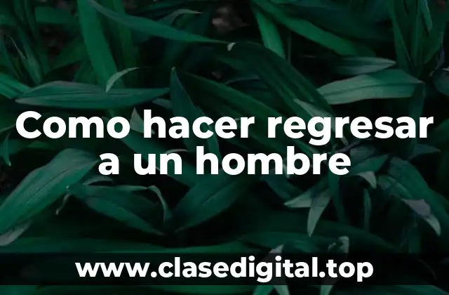 Como hacer regresar a un hombre