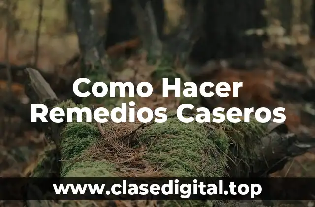 Como Hacer Remedios Caseros