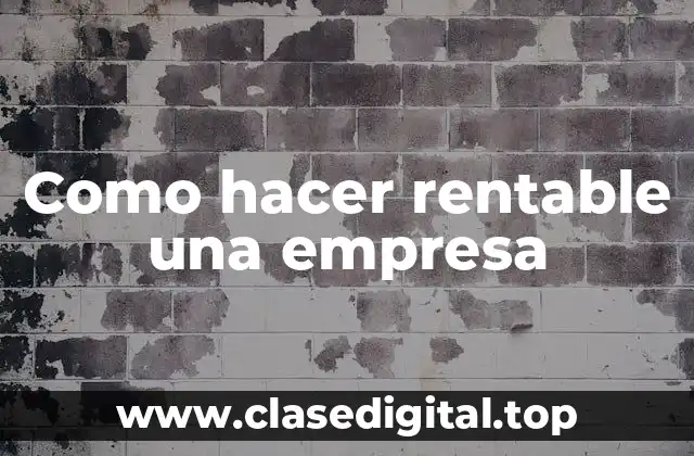 Como hacer rentable una empresa