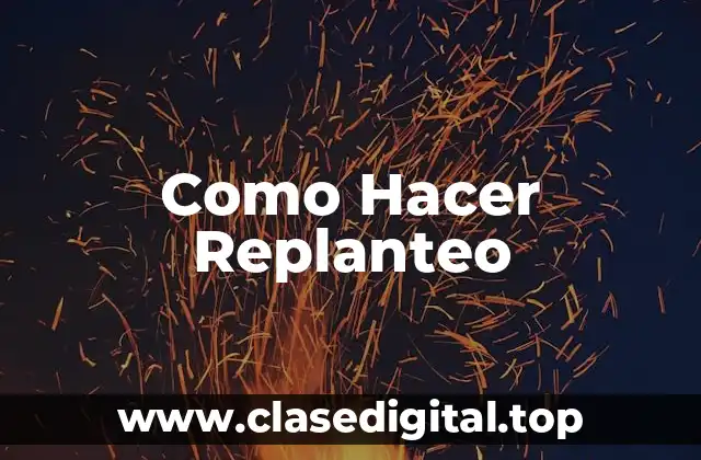 Como Hacer Replanteo