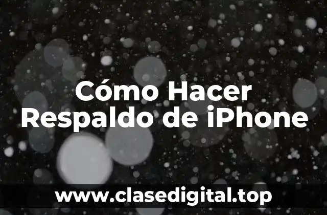 Cómo Hacer Respaldo de iPhone