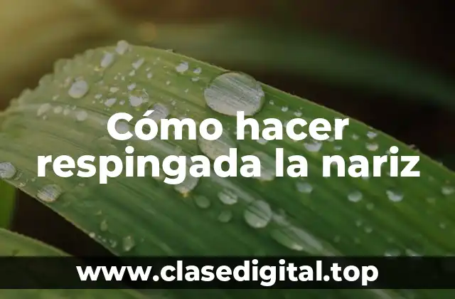 Cómo hacer respingada la nariz