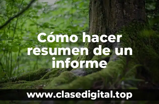 Cómo hacer resumen de un informe