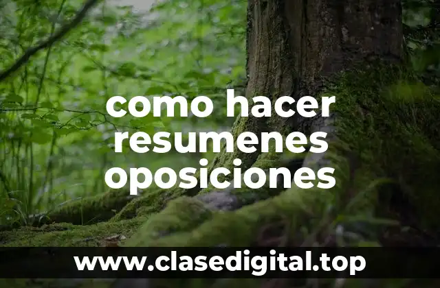 como hacer resumenes oposiciones