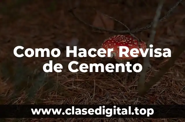 Como Hacer Revisa de Cemento